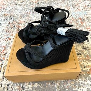 ASOS design wide fit lace wedge heels